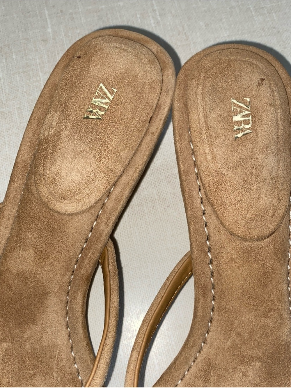 Zara Kitty Heels Sandals Euro 40 US 9 Tan Light Brown Leather NWT - Picture 16 of 16